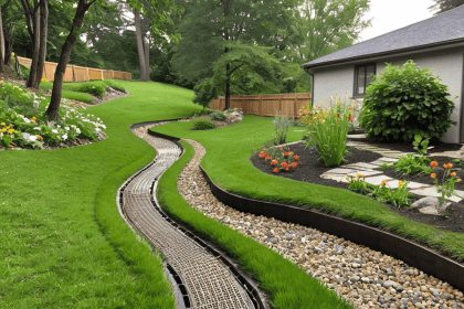 Water drainage improvement system installation