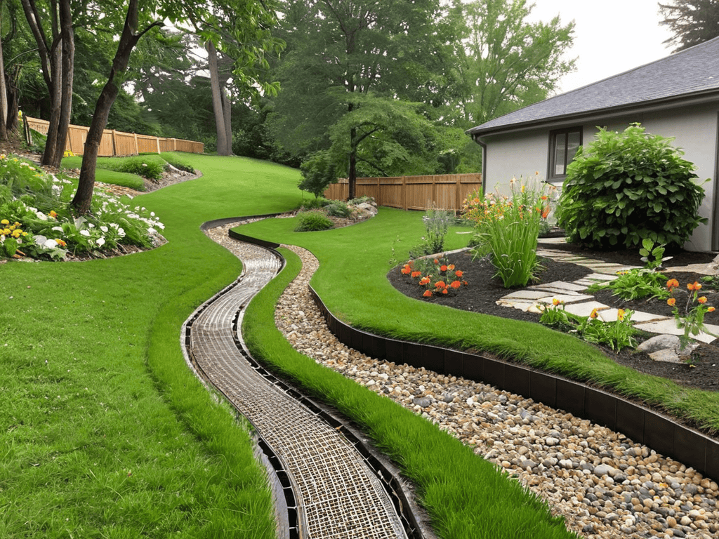 Water drainage improvement system installation