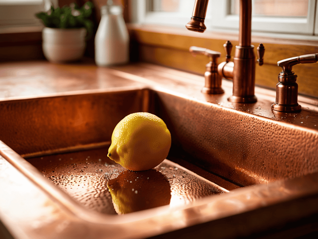 Bright or Patina? How to Care for a Copper Sink 6 Polishing Copper Sinks Naturally