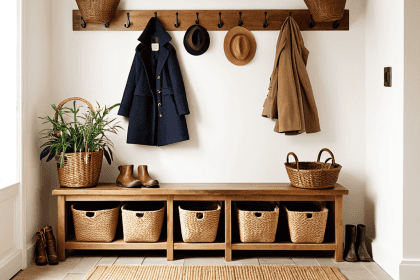 DIY Mudroom Bench with storage