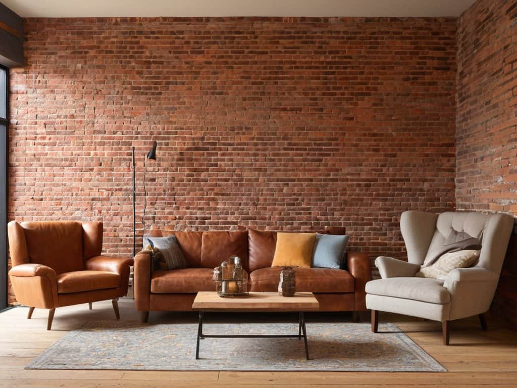 Reclaimed brick wall panelling
