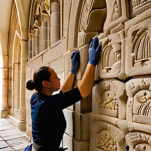 Volunteer team performing Heritage stonework restoration volunteering