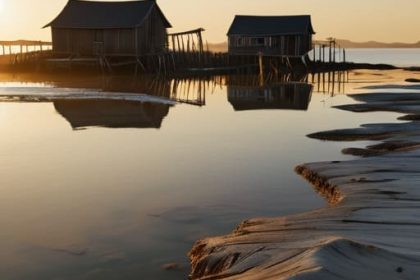 Impact of rising sea levels on coastal villages.